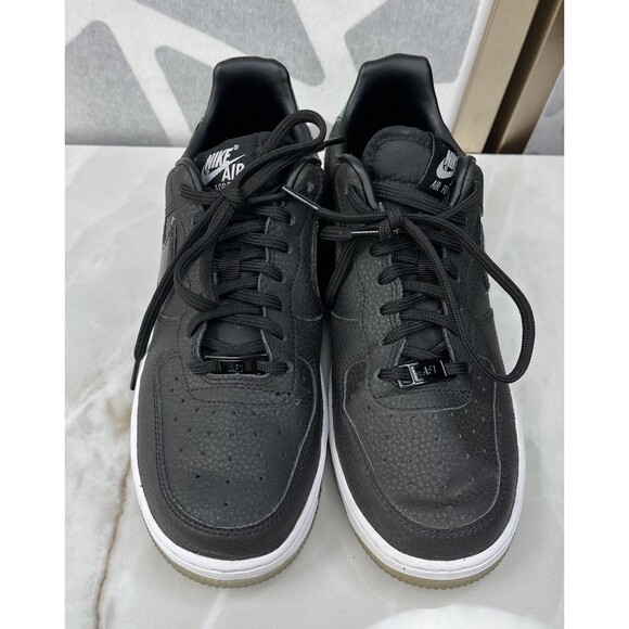 Nike Women Sz 7.5 AIR FORCE 1 ‘07 PRM’ BLACK PURE PLATINUM Leather Sneakers Shoe - Picture 5 of 10